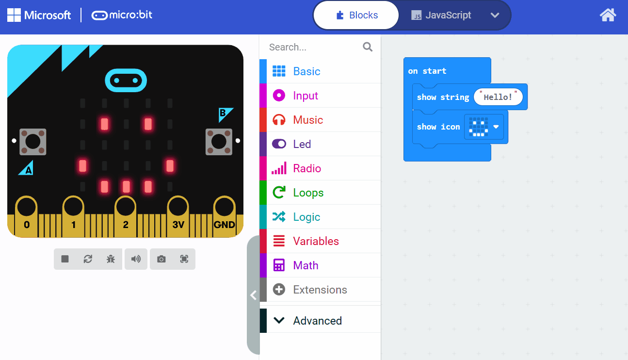 Coding a micro:bit